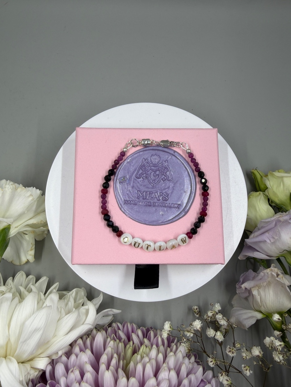 Boutique Outlaw AAA Genuine Ruby, 925 Sterling Silver and Spinel Bracelet